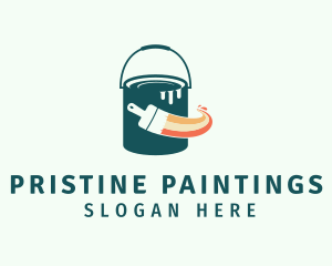 Paintbrush & Paint Bucket logo design