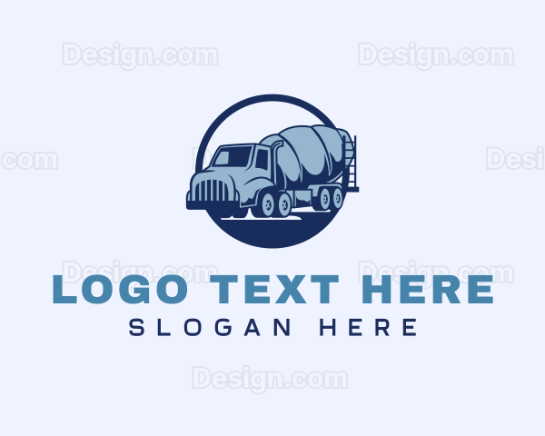 Cement Truck Construction Logo