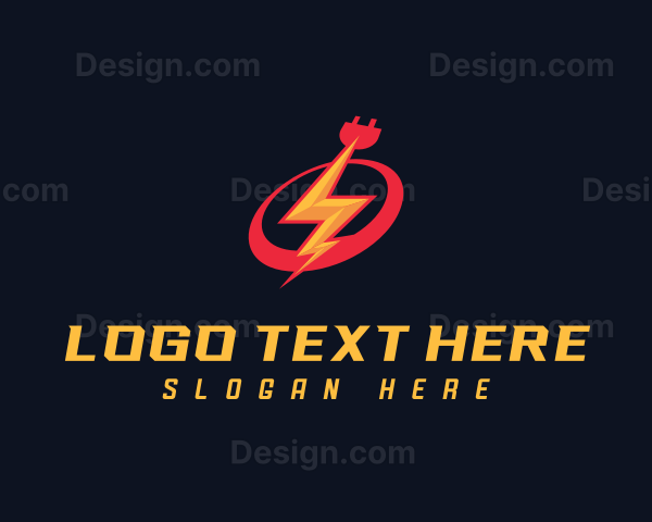 Electric Charge Lightning Bolt Logo