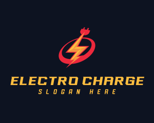 Electric Charge Lightning Bolt logo design