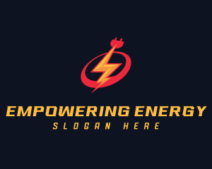 Electric Charge Lightning Bolt logo design