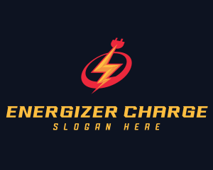 Electric Charge Lightning Bolt logo design