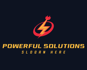 Electric Charge Lightning Bolt logo design