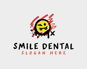 Punk Graffiti Smile logo design