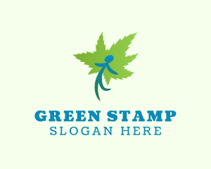 Green Marijuana Man logo design