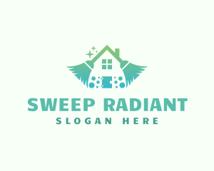 Broom Sweep Cleaning logo design