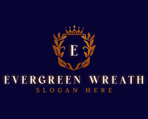 Wreath Leaf Crown logo design