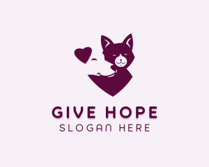 Heart Dog Cat Logo