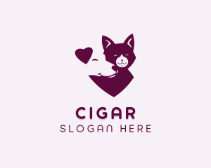 Heart Dog Cat logo design