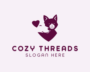 Heart Dog Cat logo design