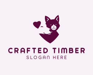 Heart Dog Cat logo design