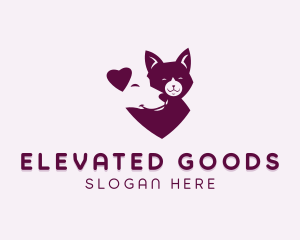 Heart Dog Cat logo design