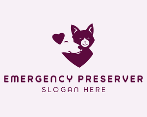 Heart Dog Cat logo design