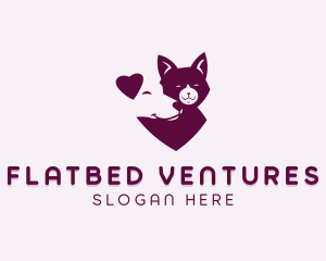 Heart Dog Cat logo design