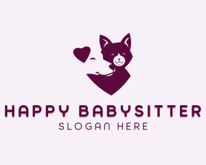 Heart Dog Cat logo design