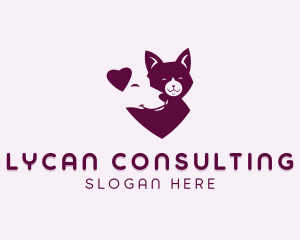 Heart Dog Cat logo design