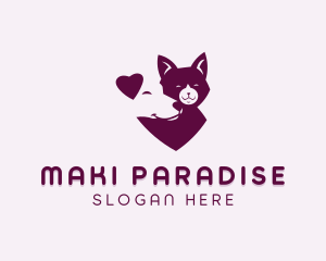 Heart Dog Cat logo design