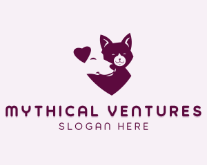 Heart Dog Cat logo design