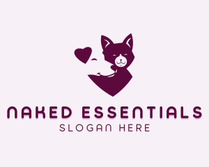 Heart Dog Cat logo design