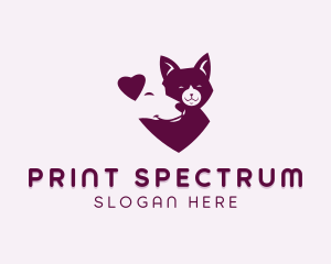 Heart Dog Cat logo design