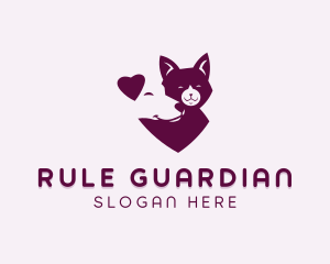 Heart Dog Cat logo design