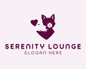 Heart Dog Cat logo design