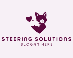 Heart Dog Cat logo design