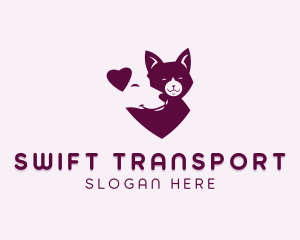 Heart Dog Cat logo design