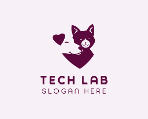 Heart Dog Cat logo design