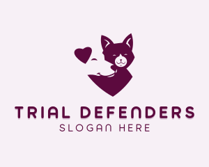 Heart Dog Cat logo design