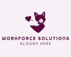 Heart Dog Cat logo design