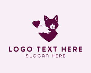 Cat - Heart Dog Cat logo design