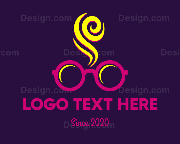 Pink Spectacles Glasses Smoke Logo