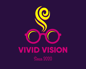 Pink Spectacles Glasses Smoke logo design