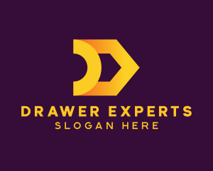 Premium Golden Letter D Business logo design