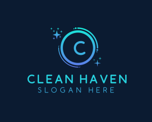 Cleaning Sparkle Bubble logo design