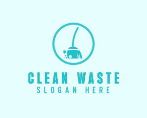 Broom Cleaning Germs logo design