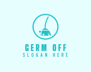 Broom Cleaning Germs logo design