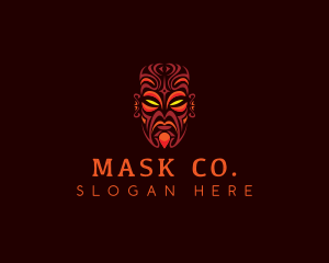 Maori Tribal Mask logo