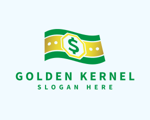 Golden Currency Dollar logo design