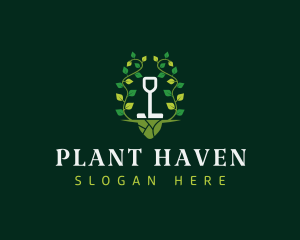 Shovel Plant Gardening logo design