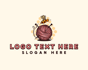 Honey Bee Yarn Ball Tailoring logo design