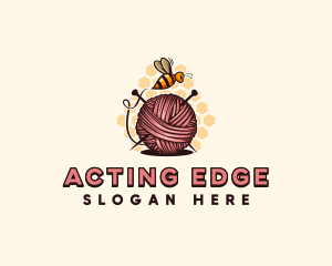 Honey Bee Yarn Ball Tailoring logo design