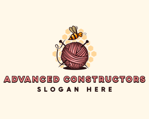 Honey Bee Yarn Ball Tailoring logo design