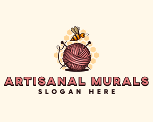 Honey Bee Yarn Ball Tailoring logo design