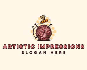 Honey Bee Yarn Ball Tailoring logo design