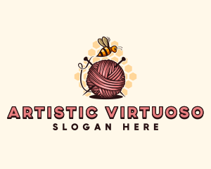 Honey Bee Yarn Ball Tailoring logo design