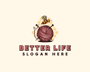 Honey Bee Yarn Ball Tailoring logo design