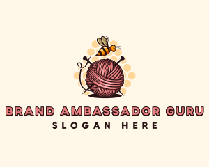 Honey Bee Yarn Ball Tailoring logo design