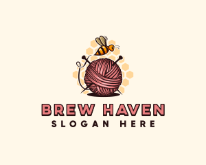 Honey Bee Yarn Ball Tailoring logo design